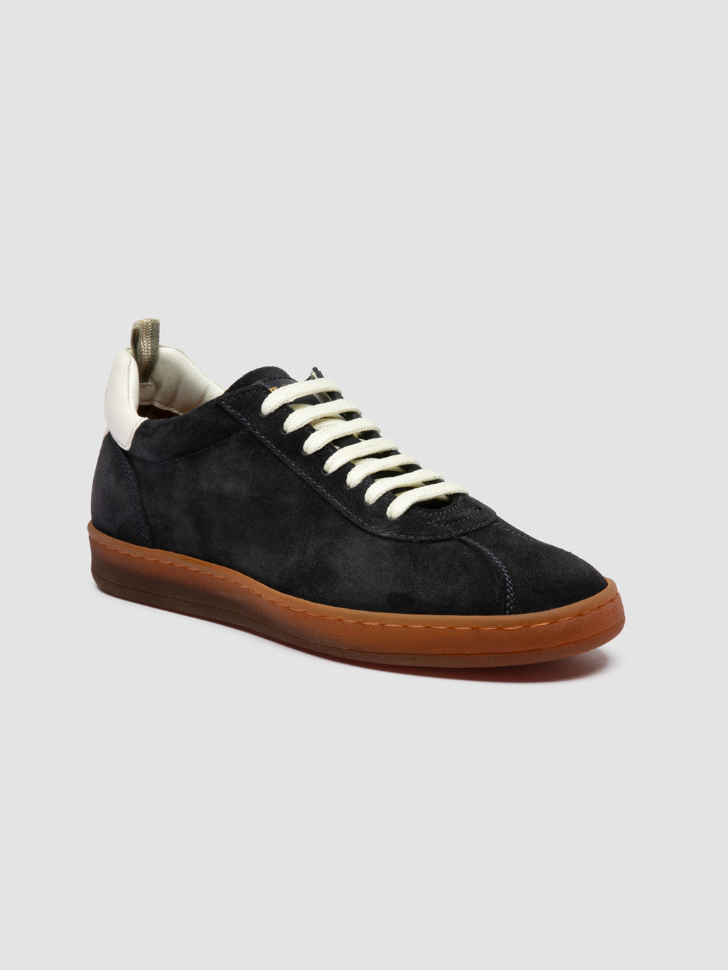 GINNASIO 103 - Blue Leather and Suede Sneakers - image 3,side view