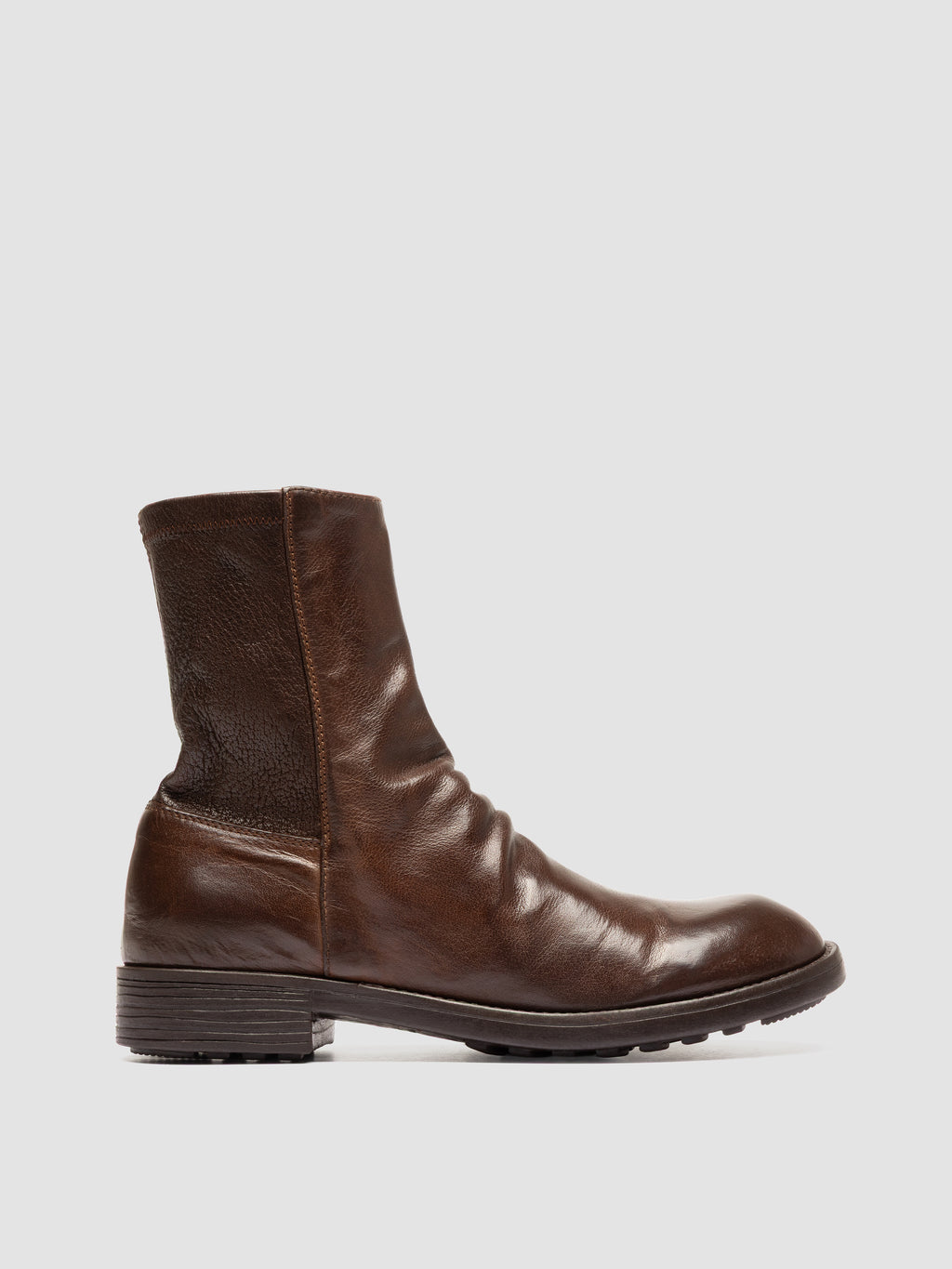 DIARY 115 - Brown Stretch Leather Zip Boots - image 1,side view