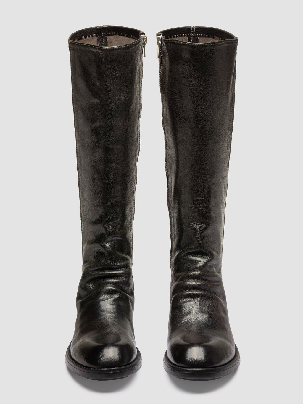 DIARY 116 - Black Leather Stretch Boots - image 2,side view