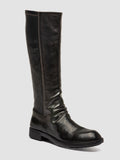 DIARY 116 - Black Leather Stretch Boots - thumb image 3,side view