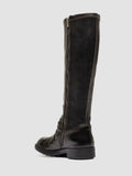 DIARY 116 - Black Leather Stretch Boots - thumb image 4,side view