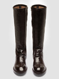 DIARY 116 - Brown Leather Stretch Boots - thumb image 2,side view