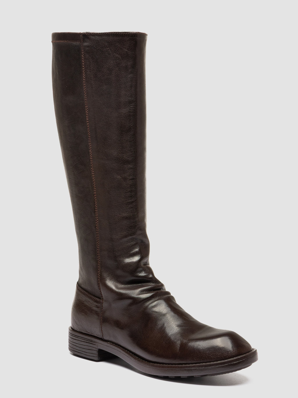 DIARY 116 - Brown Leather Stretch Boots - image 3,side view