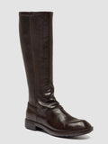 DIARY 116 - Brown Leather Stretch Boots - thumb image 3,side view