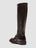 DIARY 116 - Brown Leather Stretch Boots - thumb image 4,side view