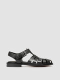 EMERALD 013 - Black Leather Fisherman Sandals - thumb image 1,side view