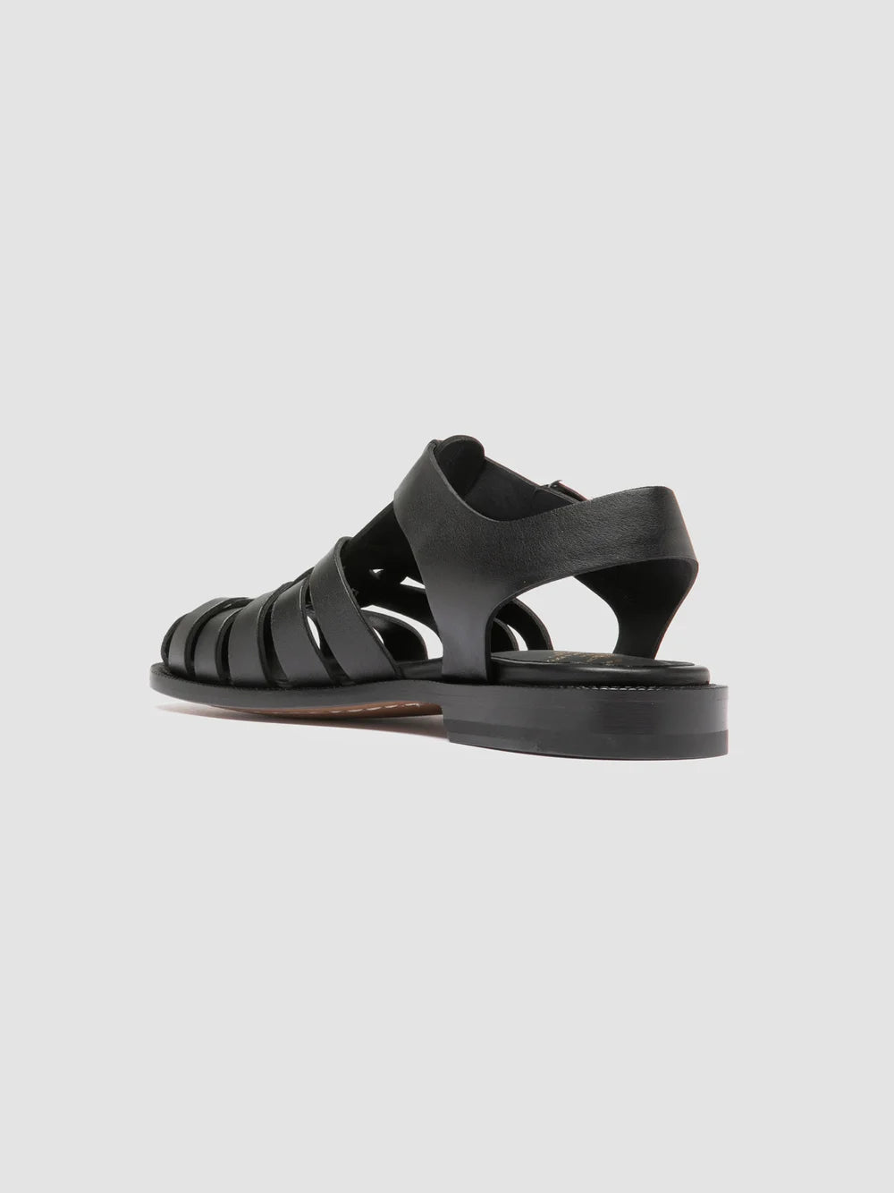 EMERALD 013 - Black Leather Fisherman Sandals - image 4,side view