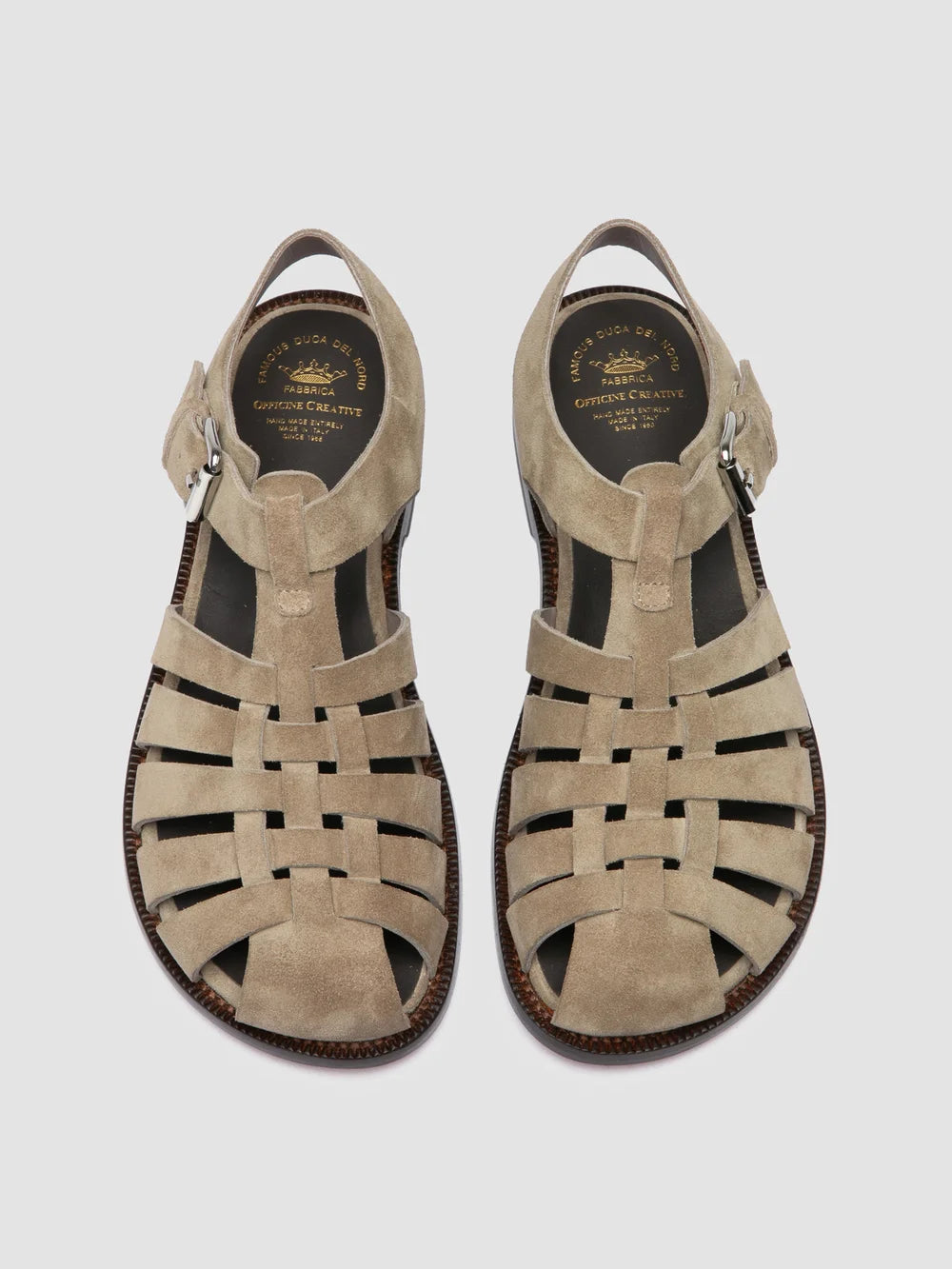 EMERALD 013 - Taupe Suede Fisherman Sandals - image 2,side view