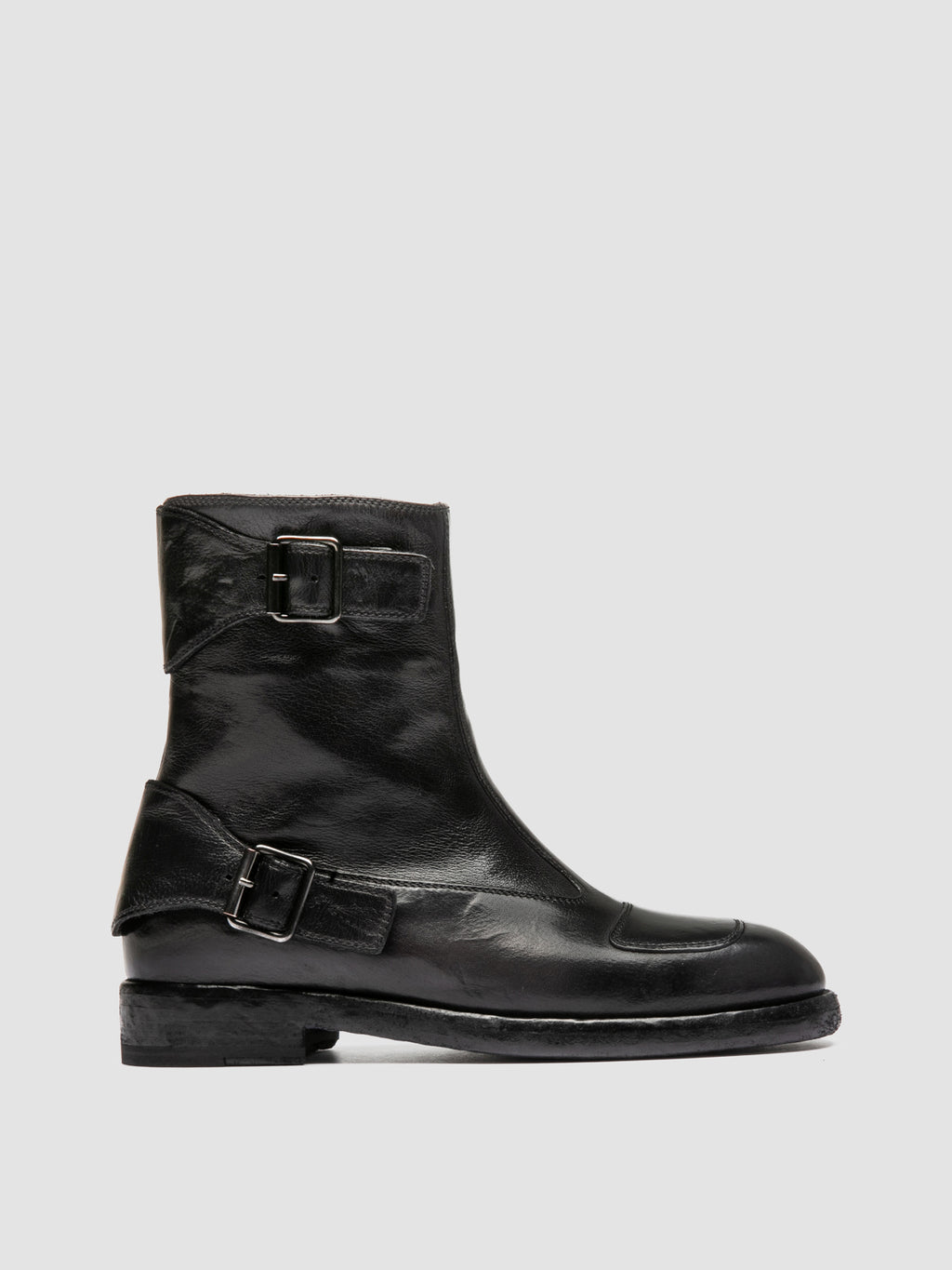 EPHYMERAL 003 - Black Leather Zipped Boots - image 1,side view