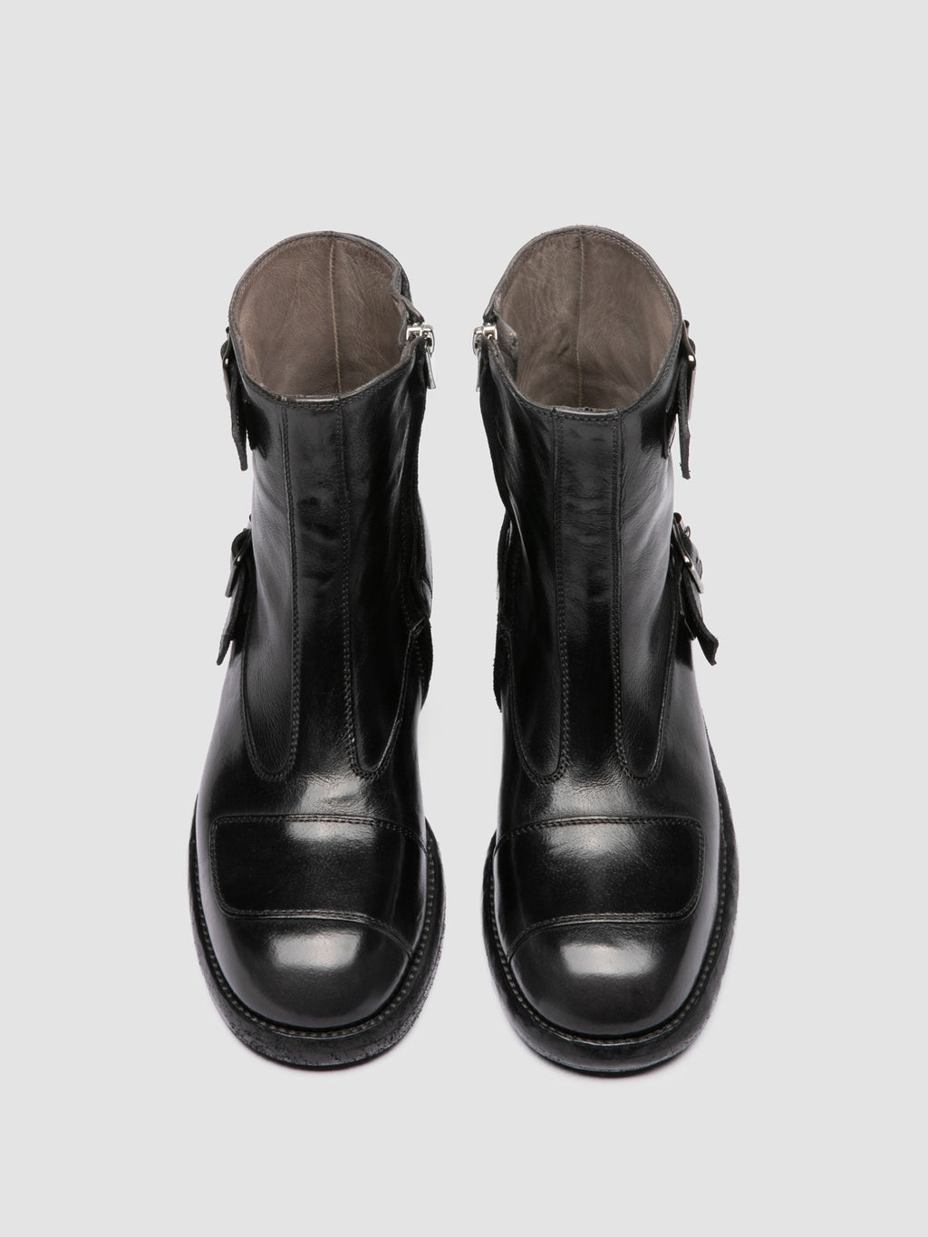 EPHYMERAL 003 - Black Leather Zipped Boots - image 2,side view