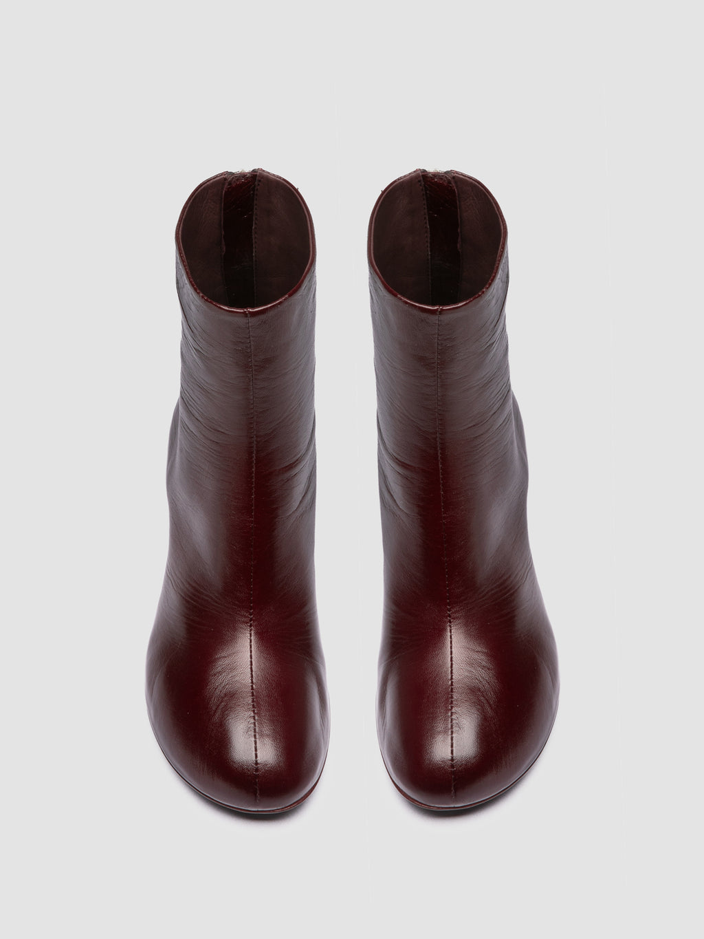 FLORE 012_W - Burgundy Leather Zip Boots - image 2,side view