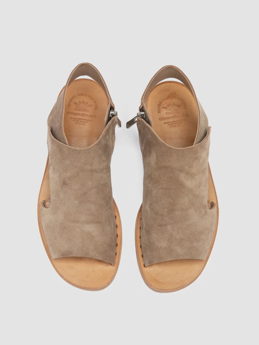 ITACA 033 - Taupe Suede Sandals - image 2,side view