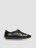 JARRED 102 - Black Leather Low Top Sneakers - thumb image 1,side view