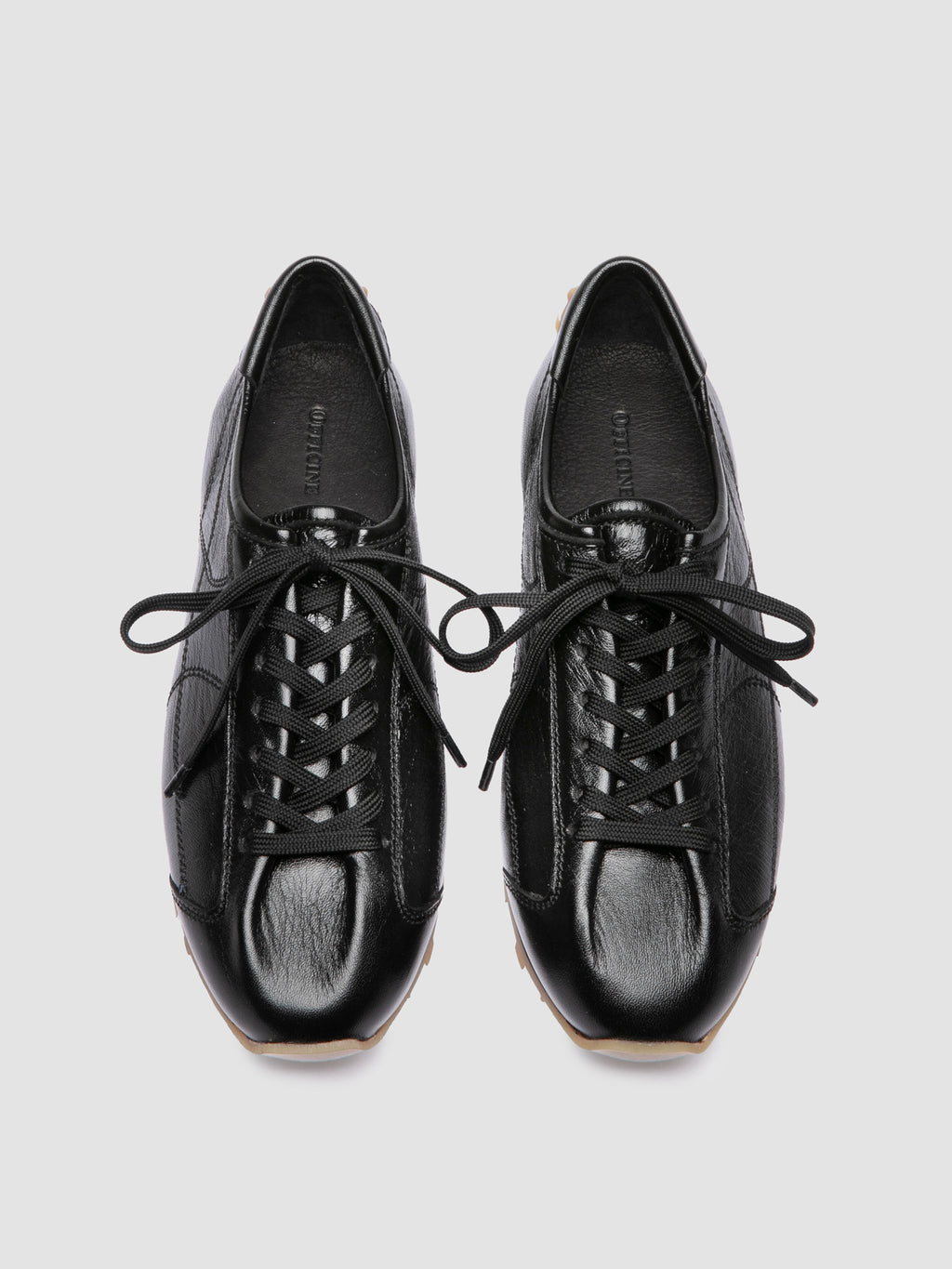 JARRED 102 - Black Leather Low Top Sneakers - image 2,side view