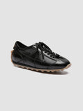 JARRED 102 - Black Leather Low Top Sneakers - thumb image 3,side view