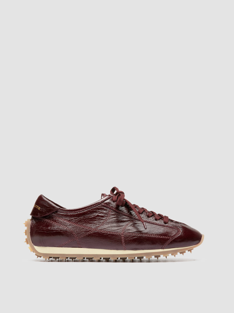 JARRED 102_W - Burgundy Leather Low Top Sneakers