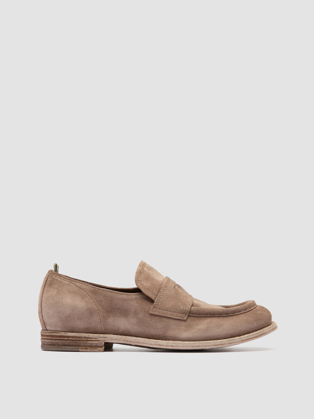 KALLIOPI 002 - Taupe Suede Penny Loafers - image 1,side view