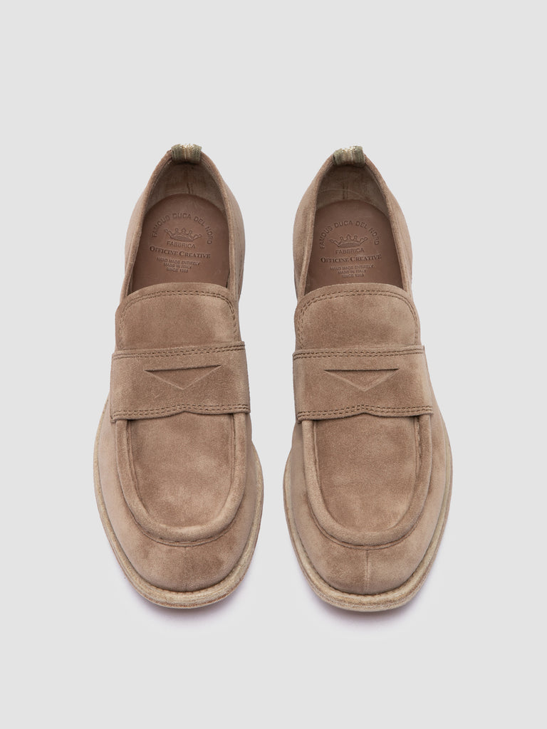 KALLIOPI 002 - Taupe Suede Penny Loafers