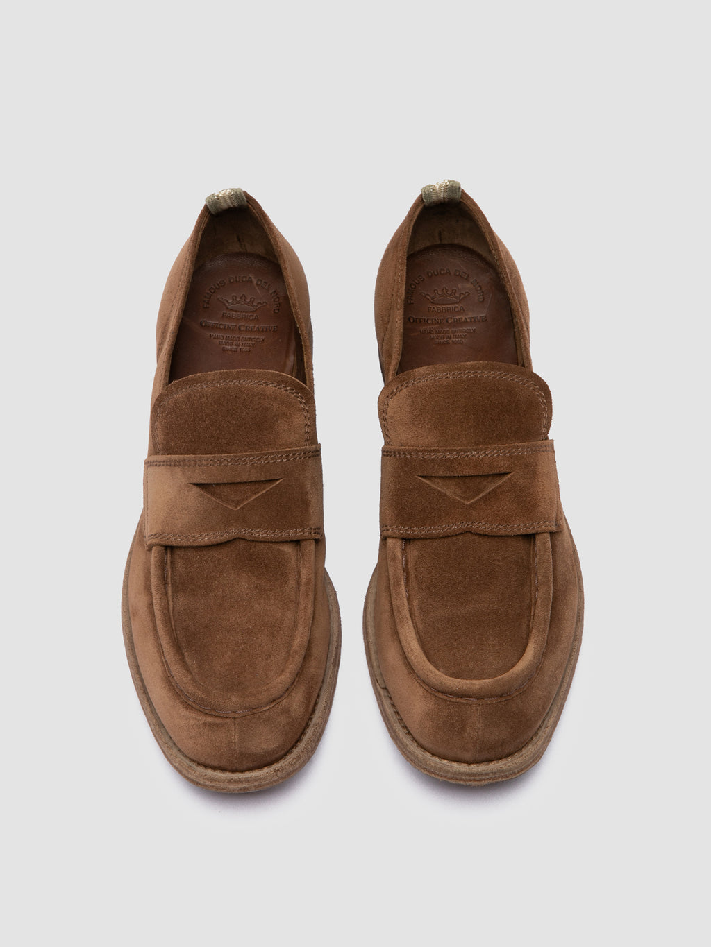 KALLIOPI 002 - Brown Suede Penny Loafers - image 2,side view