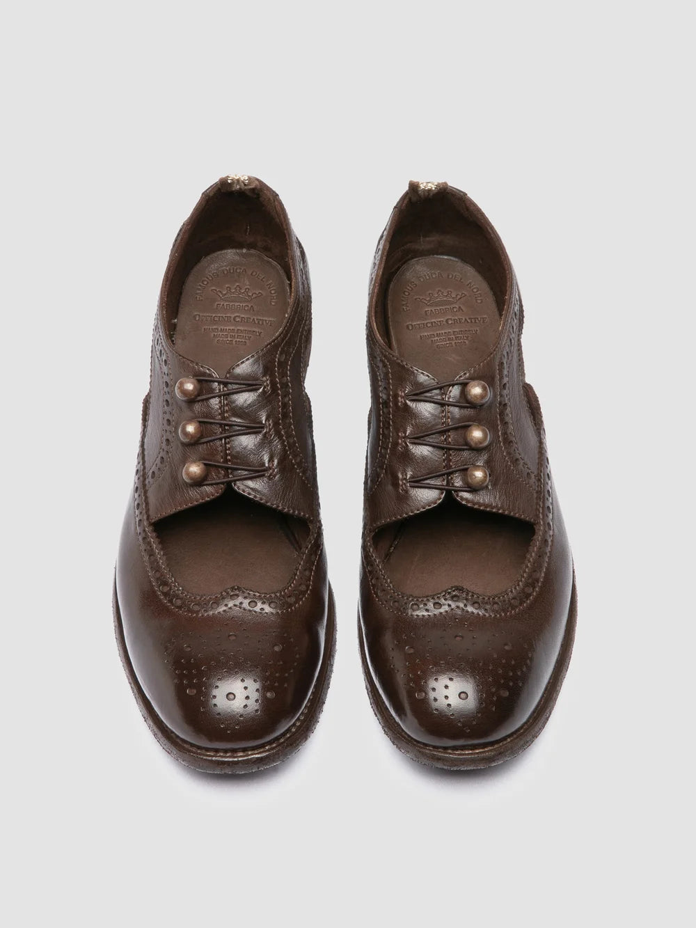 KALLIOPI 005 - Dark Brown Leather Derby Shoes - image 2,side view