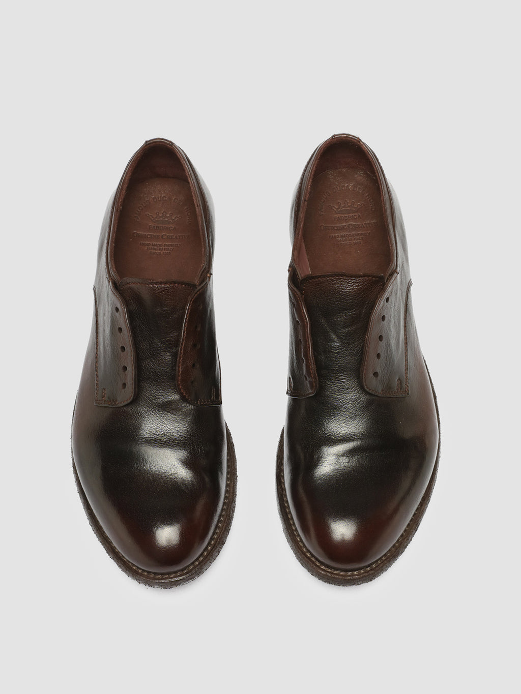 LEXIKON 012 Caffè/Moro - Brown Leather Derby Shoes Women Officine Creative - 2