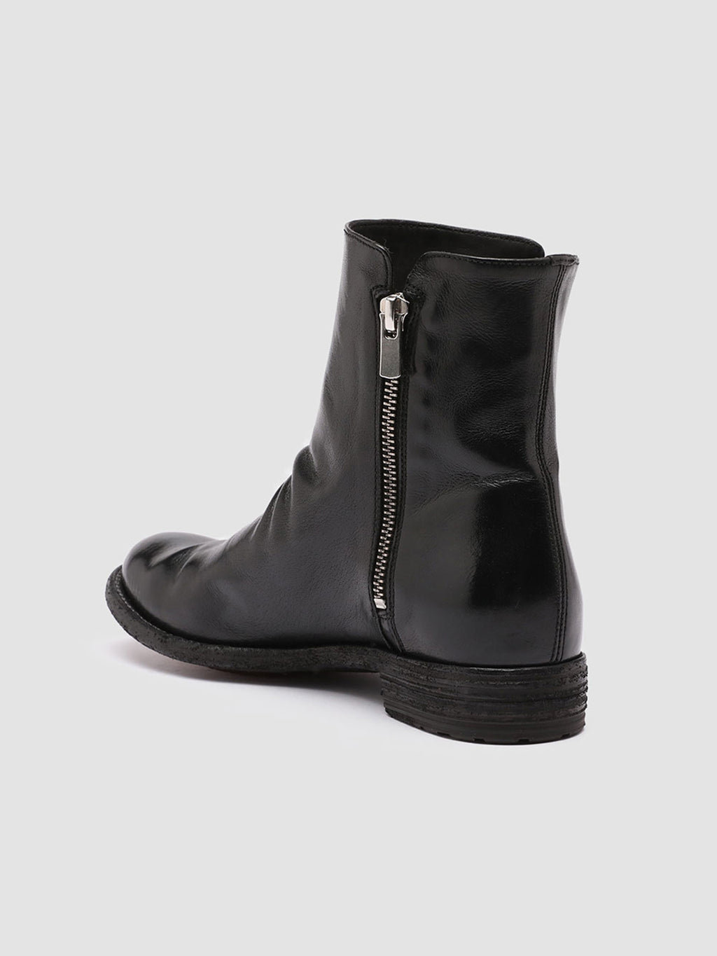 LEXIKON 096 - Black Leather Zip Boots - image 4,side view