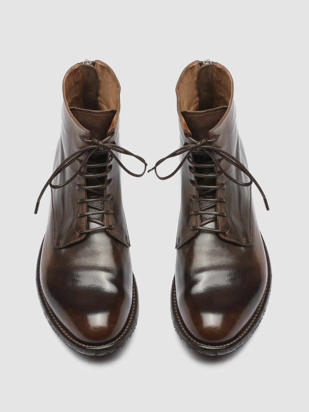 LEXIKON 123 - Brown Zipped Leather Ankle Boots - image 2,side view