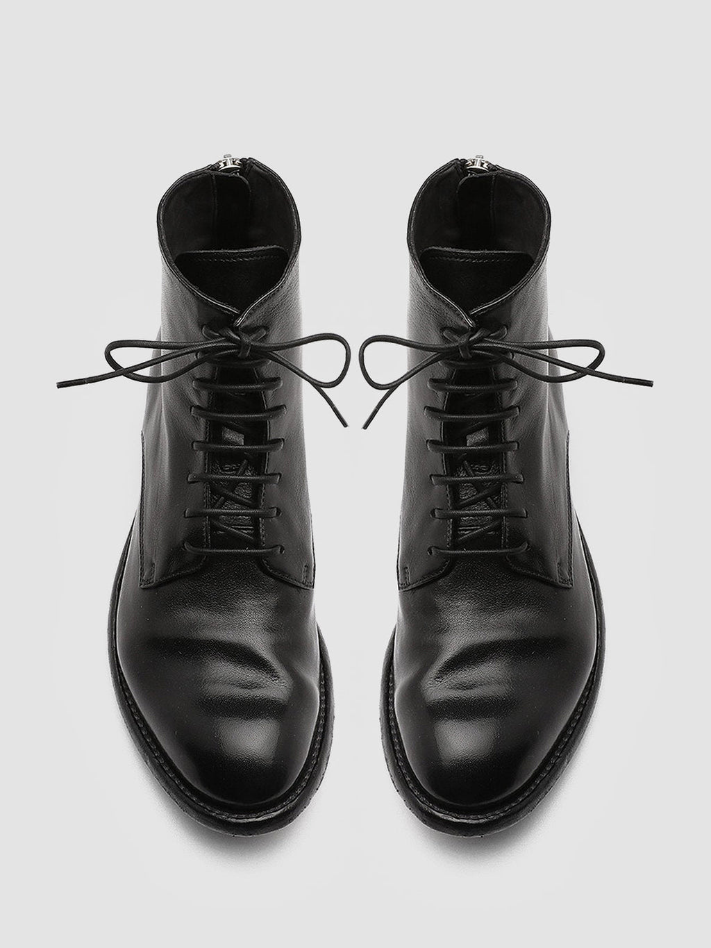 LEXIKON 123 - Black Zipped Leather Ankle Boots - image 2,side view