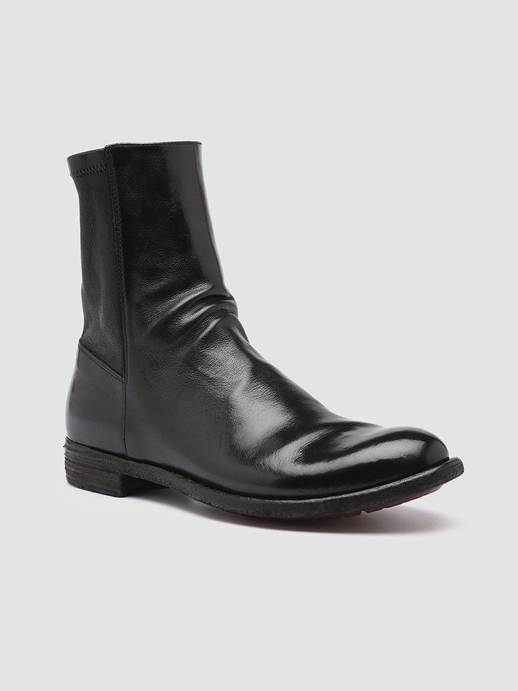 LEXIKON 135 - Black Leather Booties - image 3,side view