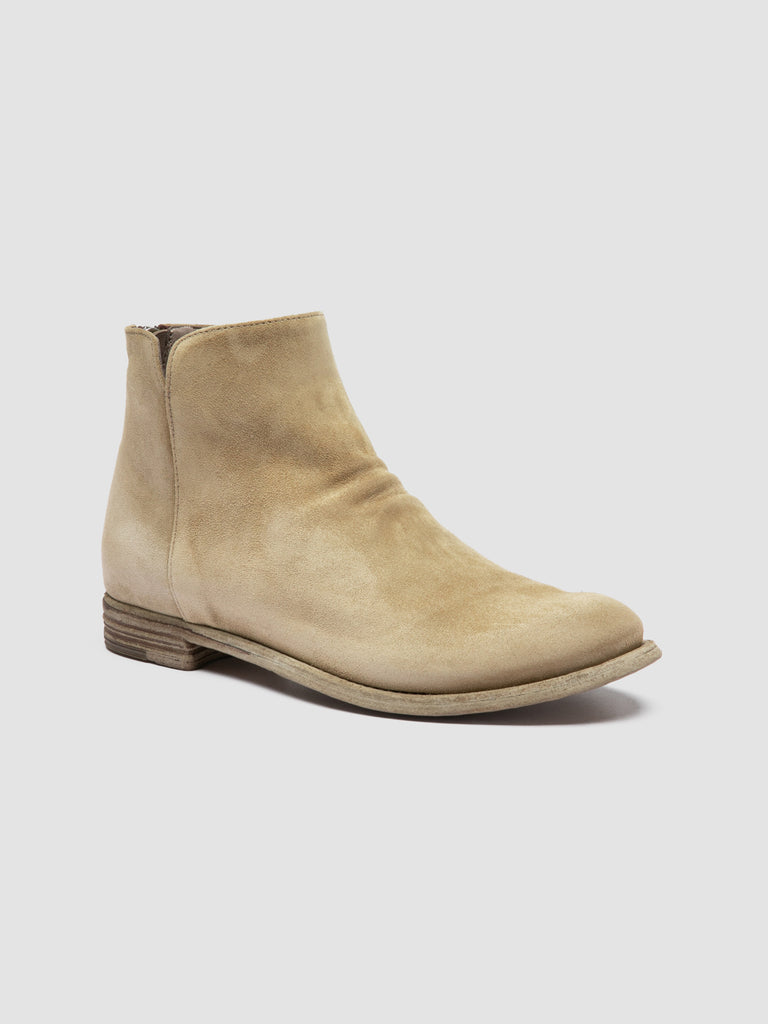 LEXIKON 555 - Beige Suede Zipped Boots