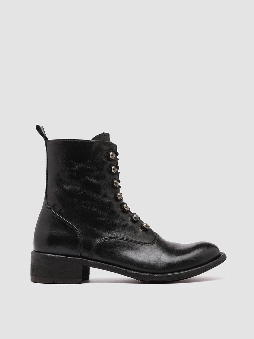 LISON 036 - Black Leather Booties - image 1,side view