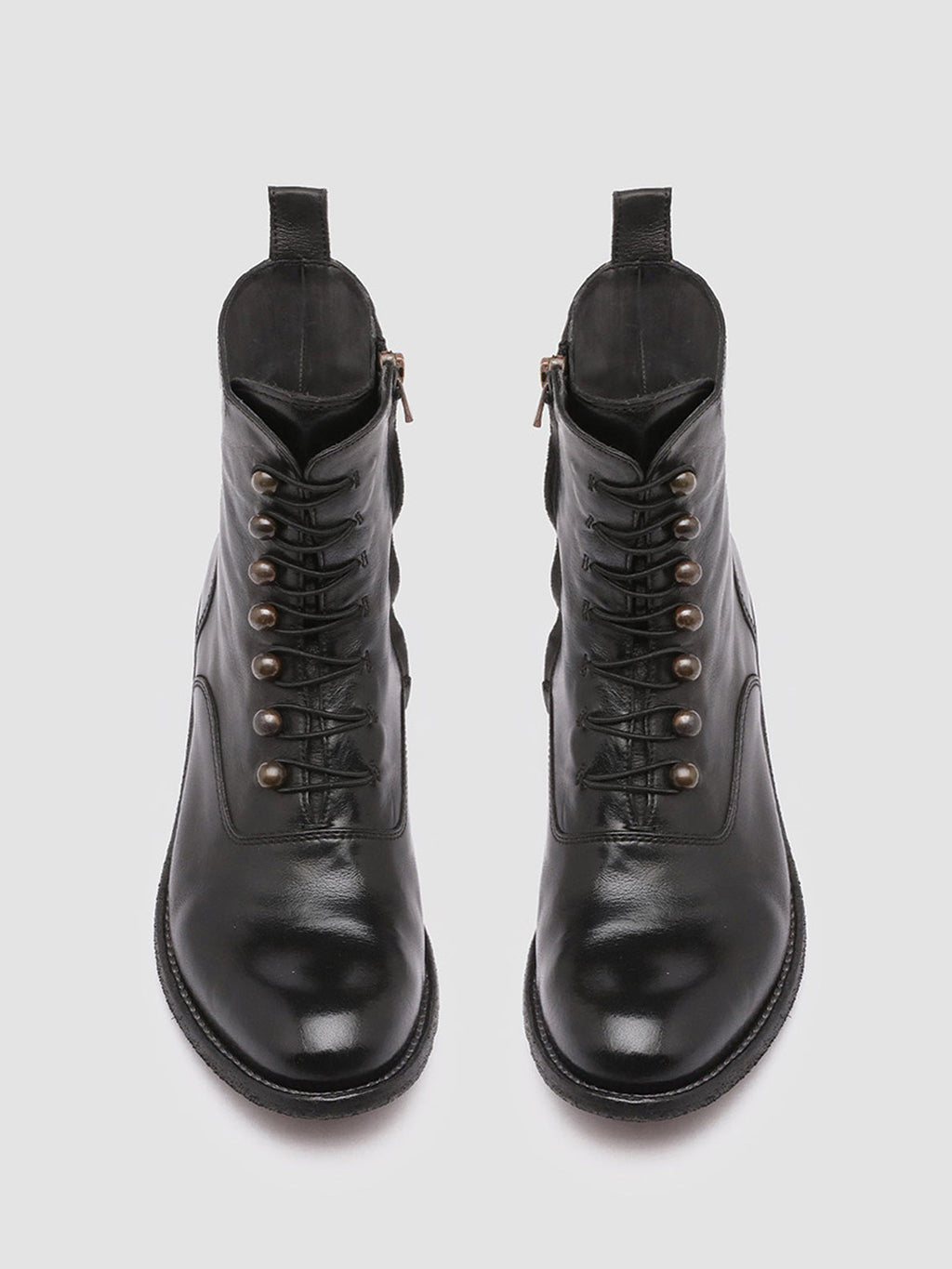 LISON 036 - Black Leather Booties - image 2,side view