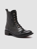 LISON 036 - Black Leather Booties - thumb image 3,side view