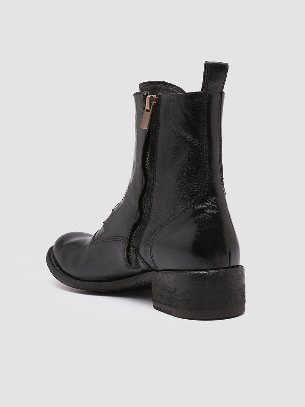 LISON 036 - Black Leather Booties - image 4,side view