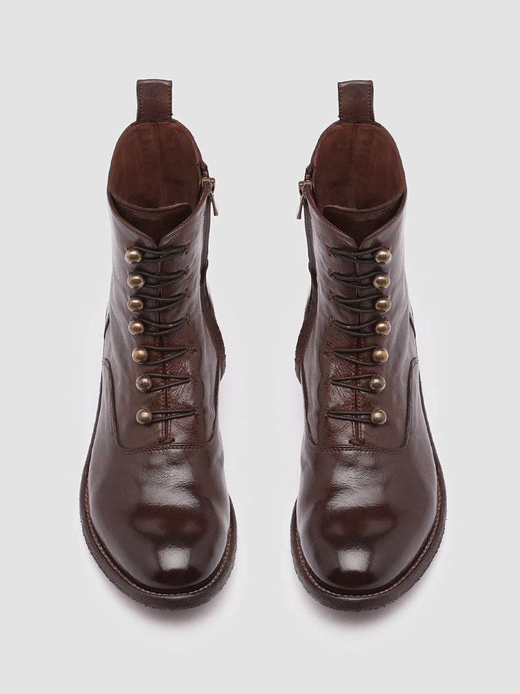 LISON 036 - Burgundy Leather Booties - image 2,side view