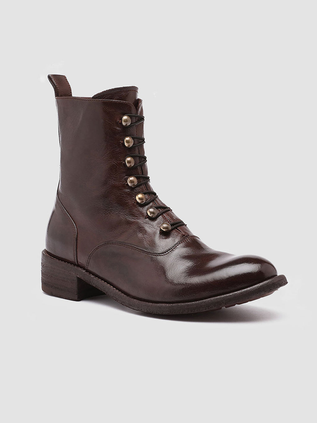 LISON 036 - Burgundy Leather Booties - image 3,side view