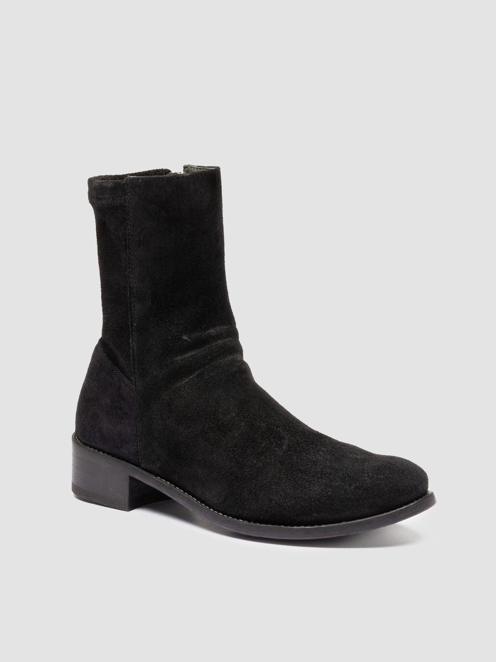 LISON 041 - Black Suede Ankle Boots - image 3,side view