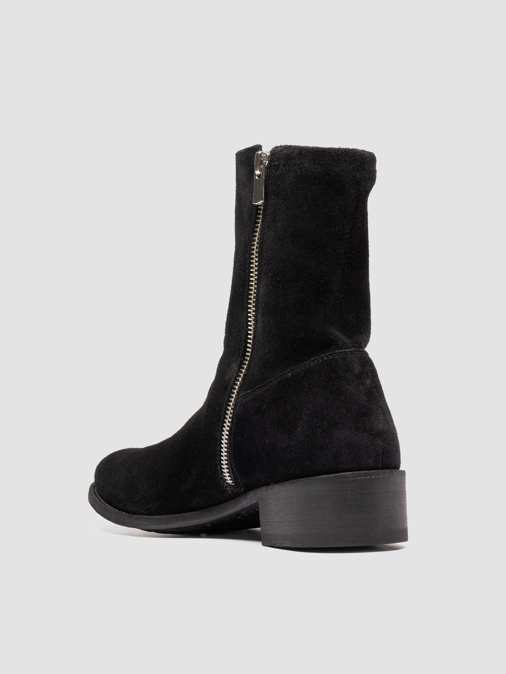 LISON 041 - Black Suede Ankle Boots - image 4,side view