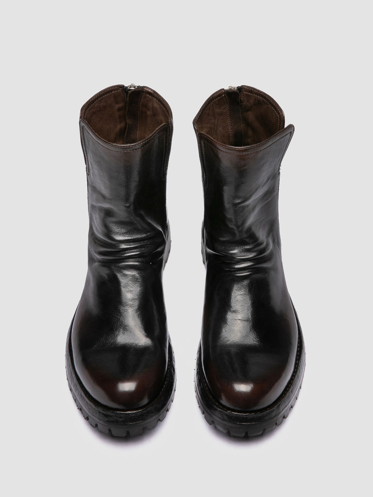 LORAINE 032 - Brown Leather Zip Boots