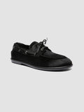 LOVE 101 - Black Leather Boat Shoes - thumb image 3,side view