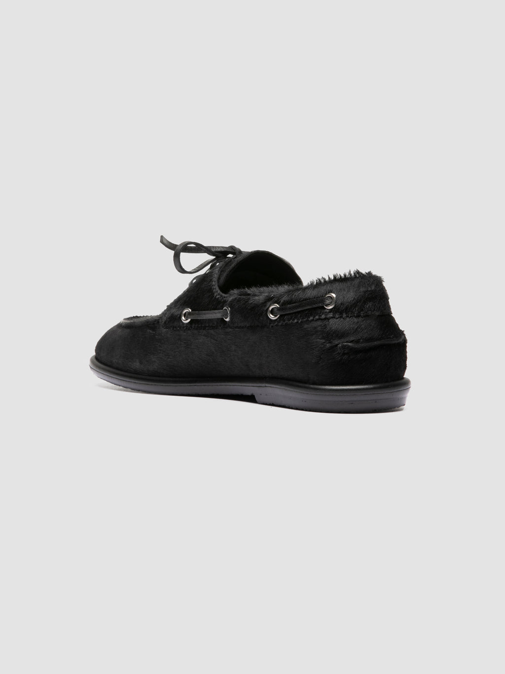 LOVE 101 - Black Leather Boat Shoes - image 4,side view