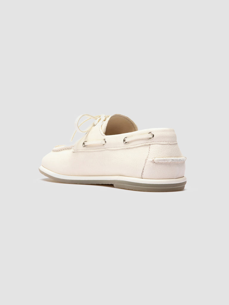 LOVE 101 - White Leather Boat Shoes