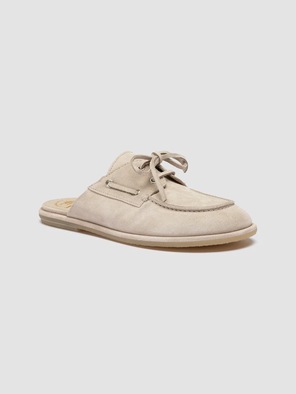 LOVE 106 - Ivory Suede Mule Sandals - image 3,side view