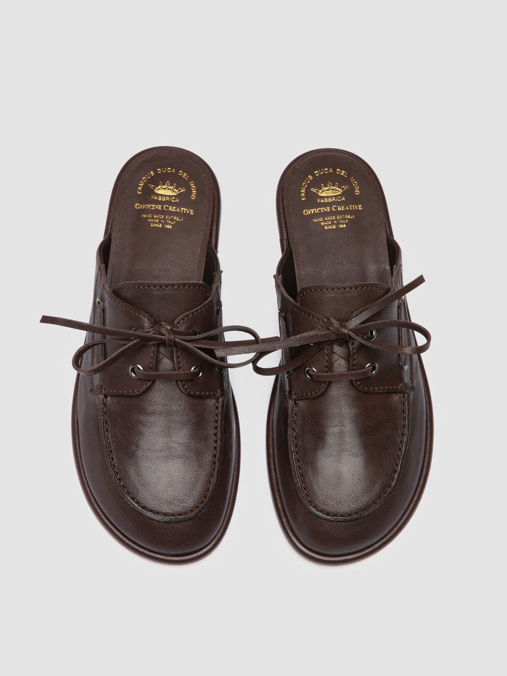 LOVE 106 - Brown Leather Mule Sandals - image 2,side view