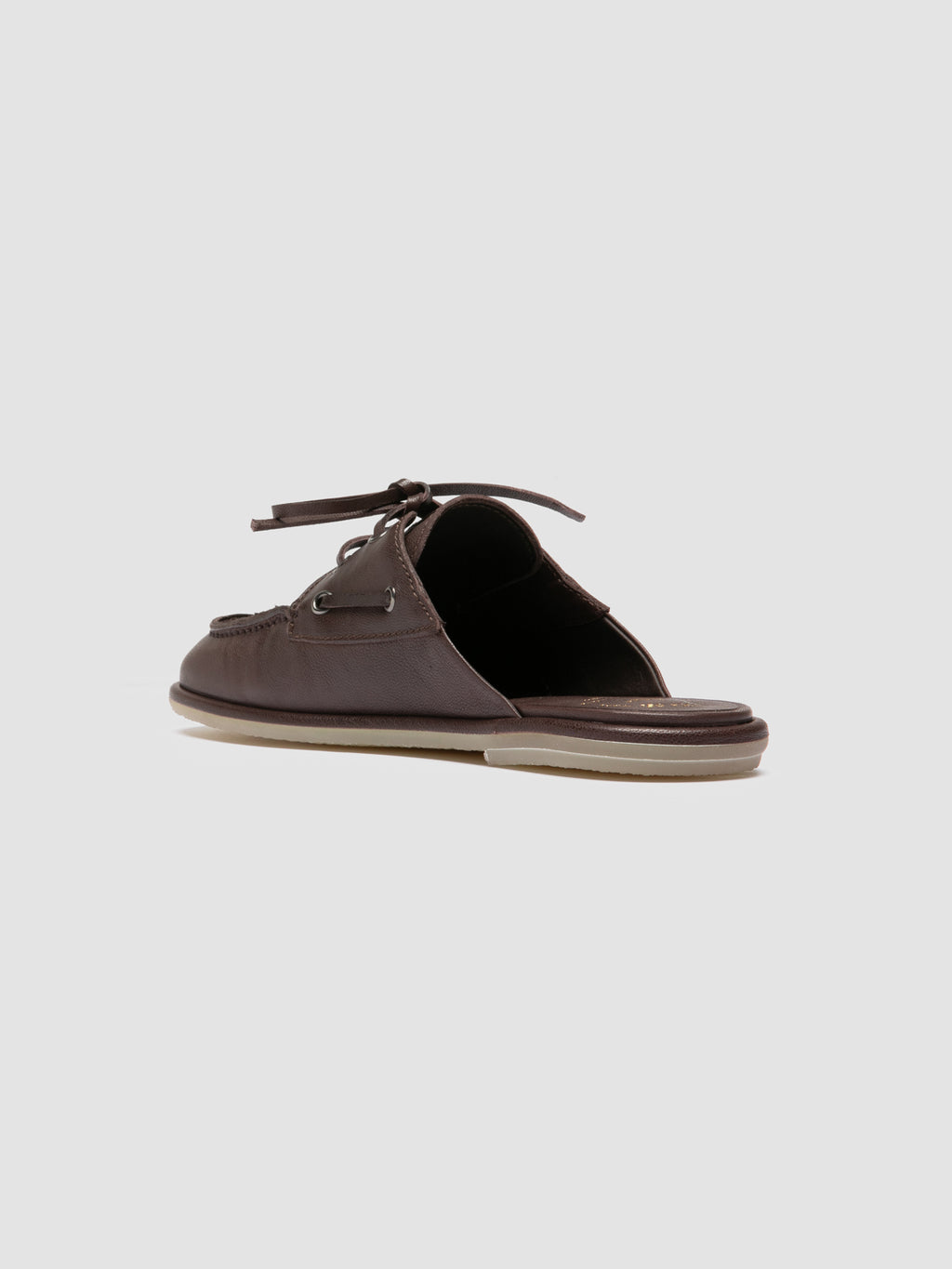 LOVE 106 - Brown Leather Mule Sandals - image 4,side view