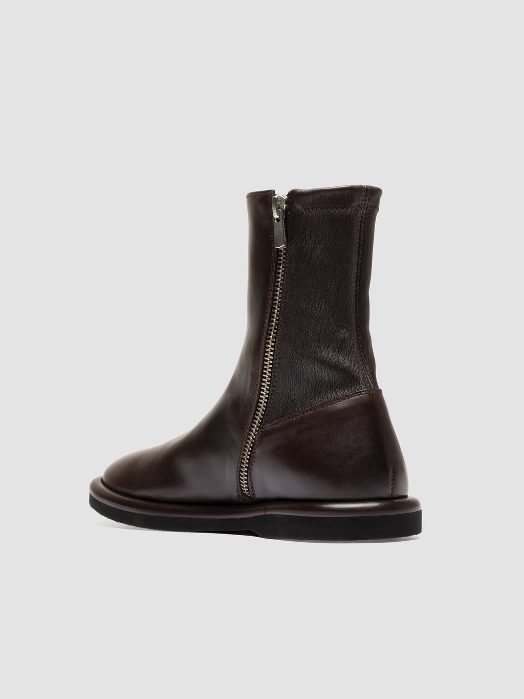 MARJORY 106 - Brown Leather Zipped Boots - image 4,side view
