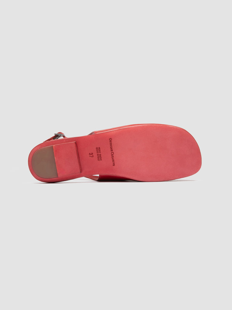 MEREDITH 001 - Red Leather Sling Back Sandals
