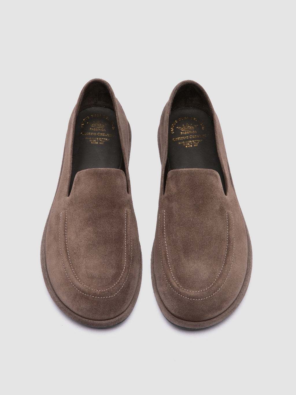 MIENNE 101 - Taupe Suede Loafers - image 2,side view