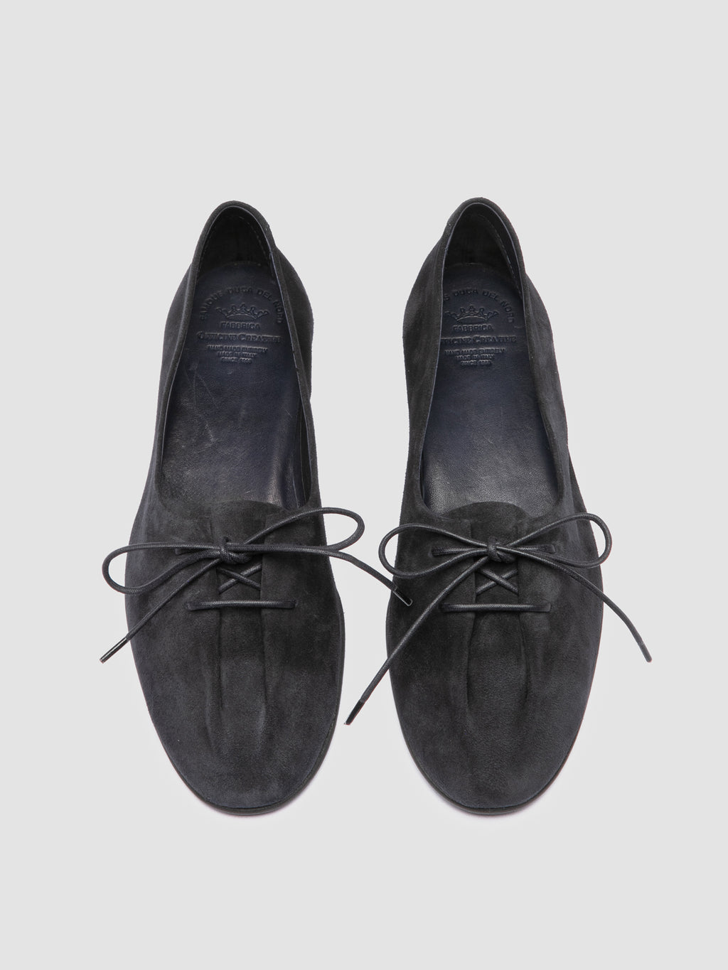 OLIVER 102 - Blue Suede Ballerina Shoes - image 2,side view