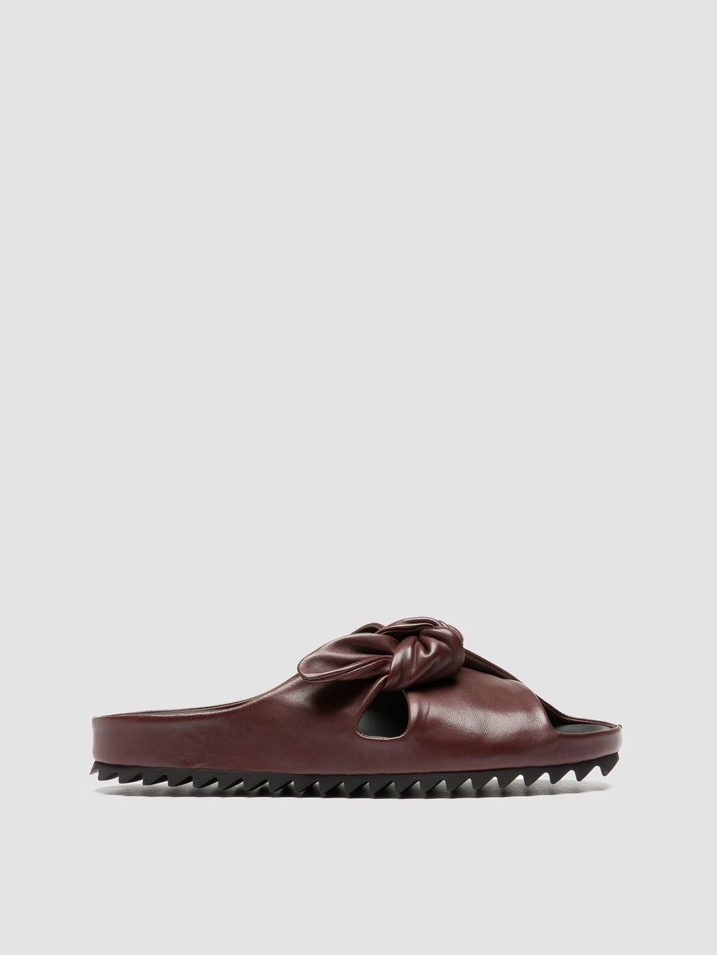 PELAGIE 023 - Burgundy Leather Slide Sandals - image 1,side view